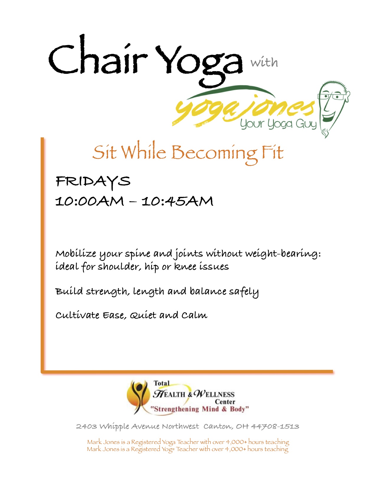 10 00am 10 45am Chair Yoga Yoga Jones